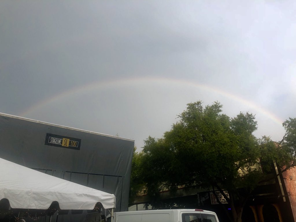 TheRealGSUTV's tweet photo. A beautiful rainbow stretches over #athfest2018 on Sunday night! Follow us on Snapchat @therealgsutv for fun video clips! https://t.co/zTb9bwiDqg