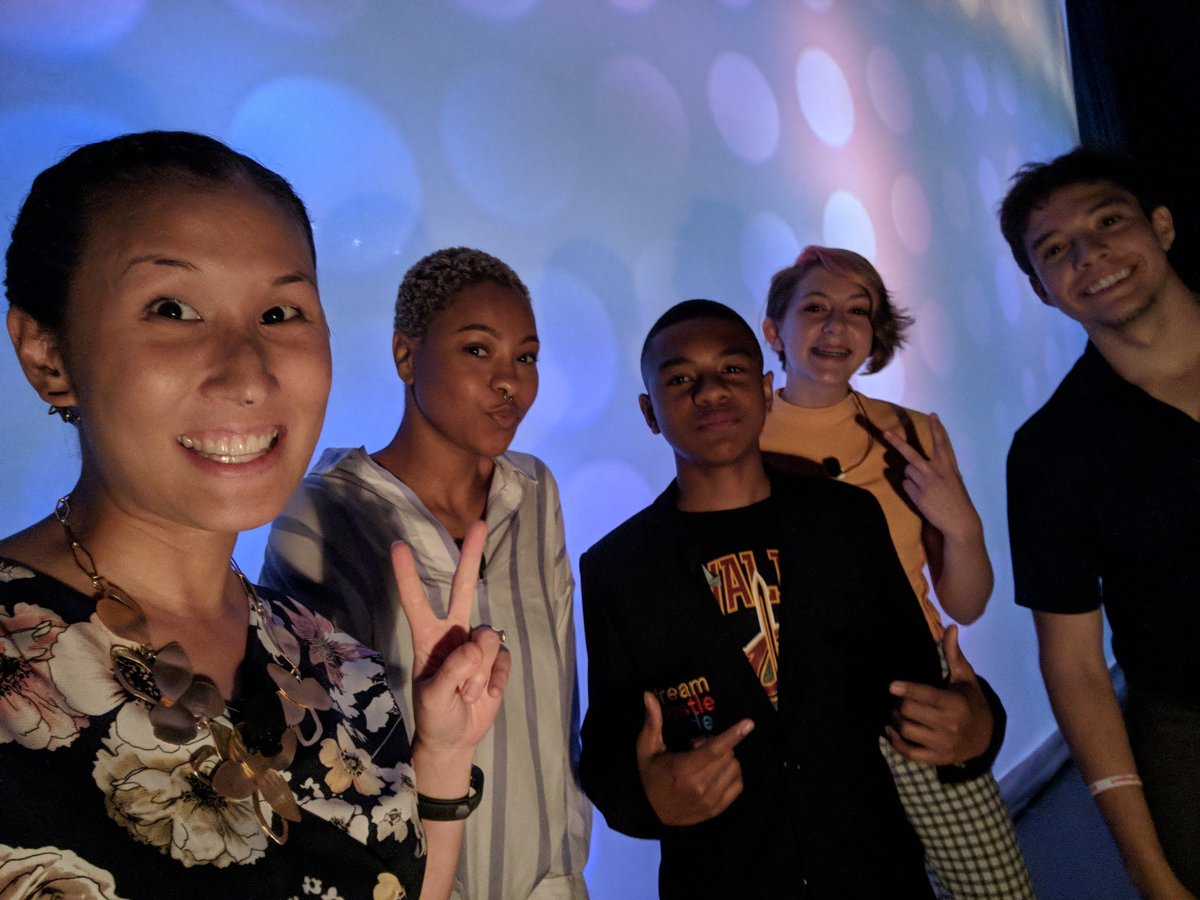 MsMagiera's tweet photo. Thanks everyone at #ISTE18 for the love you gave these four student leaders and the inspiring ideas they shared tonight! Please follow them to stay in touch and learn more! #backstageselfie #studentvoice @MarleyRosario @dreamhustlecode @kiarajeniece @Roserezac https://t.co/bN77xPtxT1