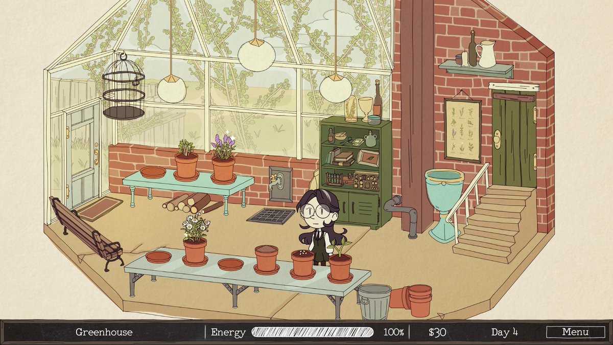 badchalk's tweet photo. @metkis I'm making Hermina Lumen is Only Human, a game about funeral planning/gay witches in the 80's. It's an adventure game with simulation and visual novel elements. 🌼 https://t.co/lKNLKuzRJP