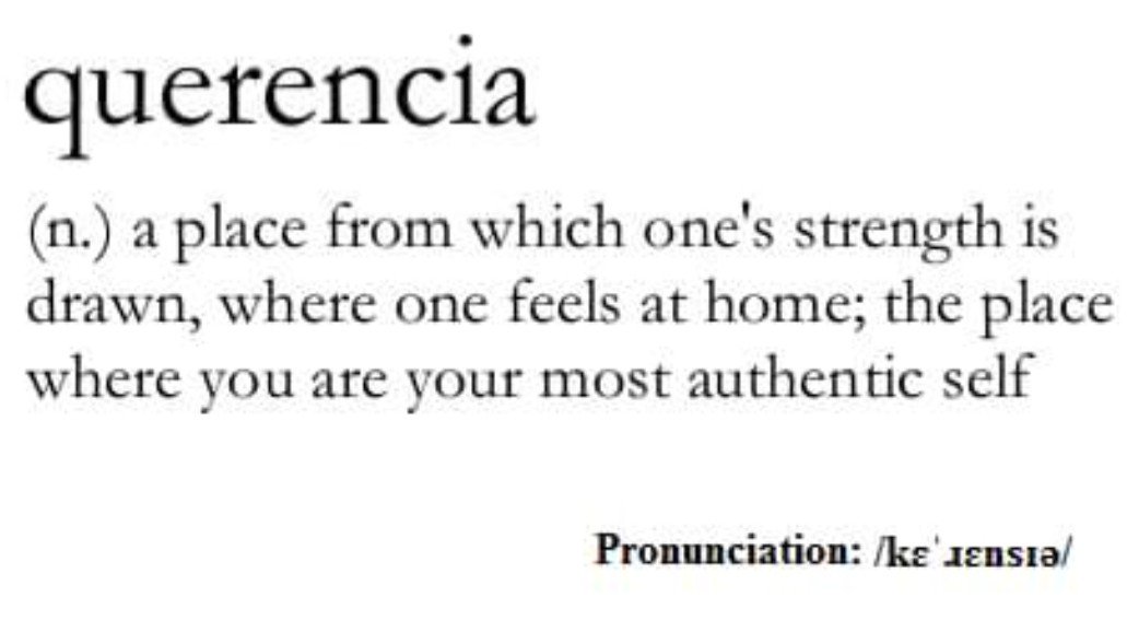 My #word of the week is the Spanish word 'querencia' - the place where one's strength is drawn & also the area taken by the bull in a bull fight. The poor bull acts defensively, but we humans can seek querencia as an act of self care. #MondayMotivation   #inspiration #Happenista