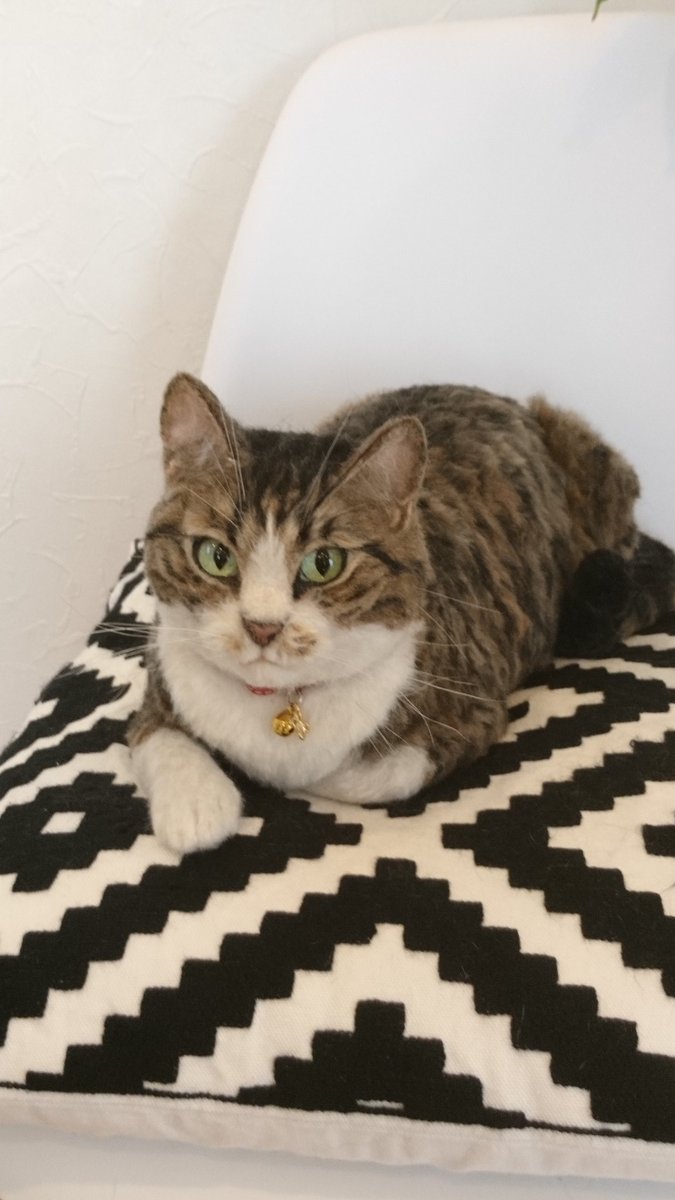 追記あり)本物の猫じゃないの!?羊毛フェルトで作られた実物大の猫