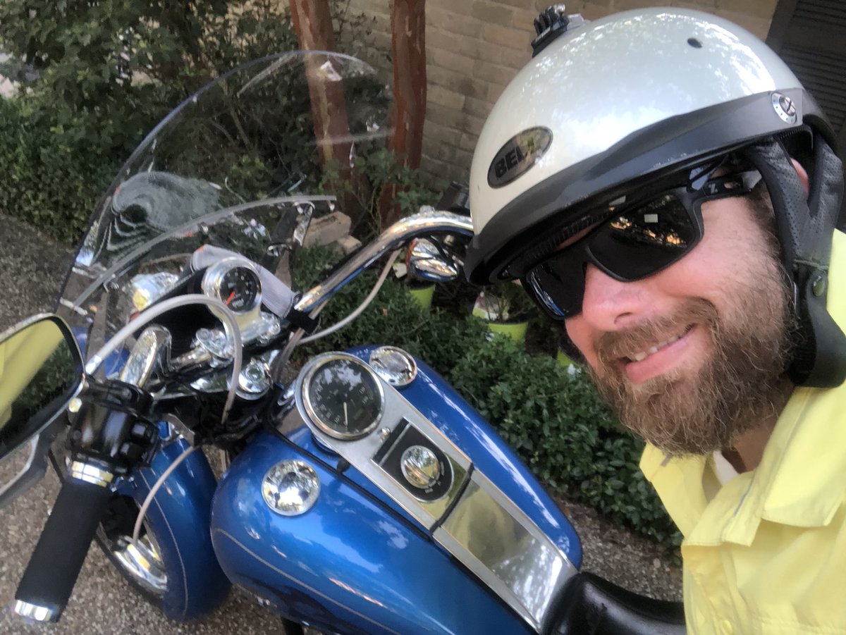 Went for a motorcycle ride this evening! Nothing like seeing the sun drop below the horizon while you are rolling thunder! #winning #livingmybestlife #summerselfiebingo #ocebluejayed