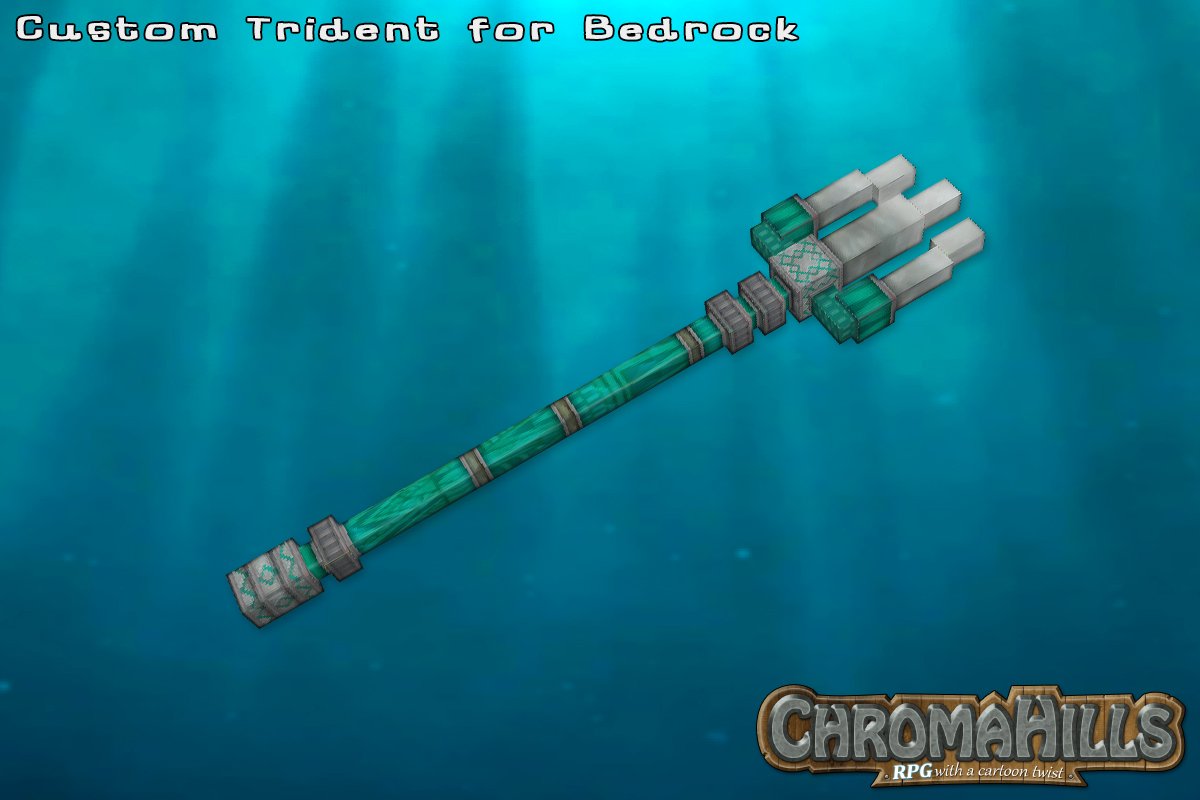 Syclonesjs2 Custom Trident Model All Textured With A Atlantean Inspired Style Only For Bedrock Not Possible On Java Sadly Gameart Bedrock Minecraft T Co Hsvneg17ma