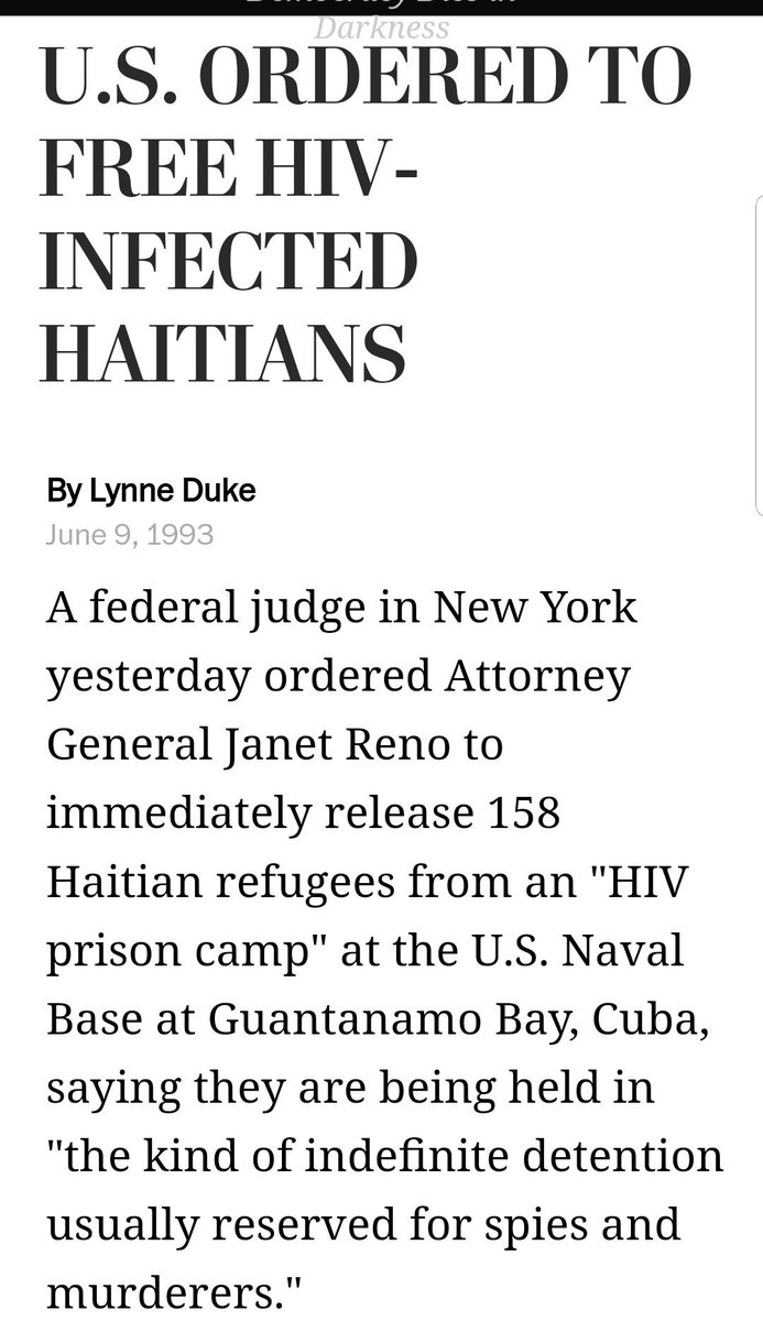 15. Put Haitian refugees who had AIDS in Guantanamo Bay