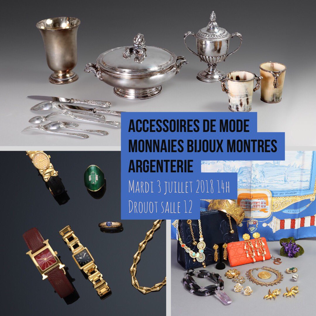 artvalorem's tweet photo. #venteauxencheres #auction Mardi 3 Juillet 2018 à @drouot_paris en salle 12 à 14h
#mode #accessoiresdemode #accessoiresdeluxe #monnaie #medaille #montre #bijoux #bijouxcreateur #ORFEVRERIE #argenterie https://t.co/aOpKLDrvk4