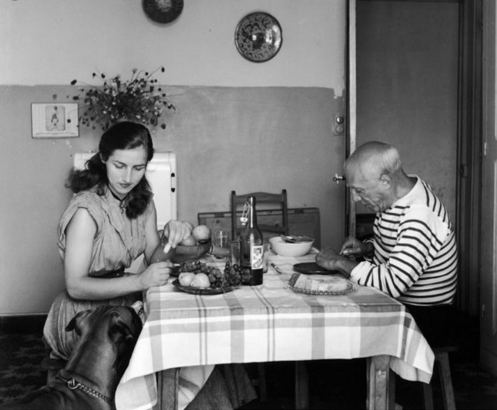 #FrançoiseGilot e Pablo #Picasso
by #RobertDoisneau 1952