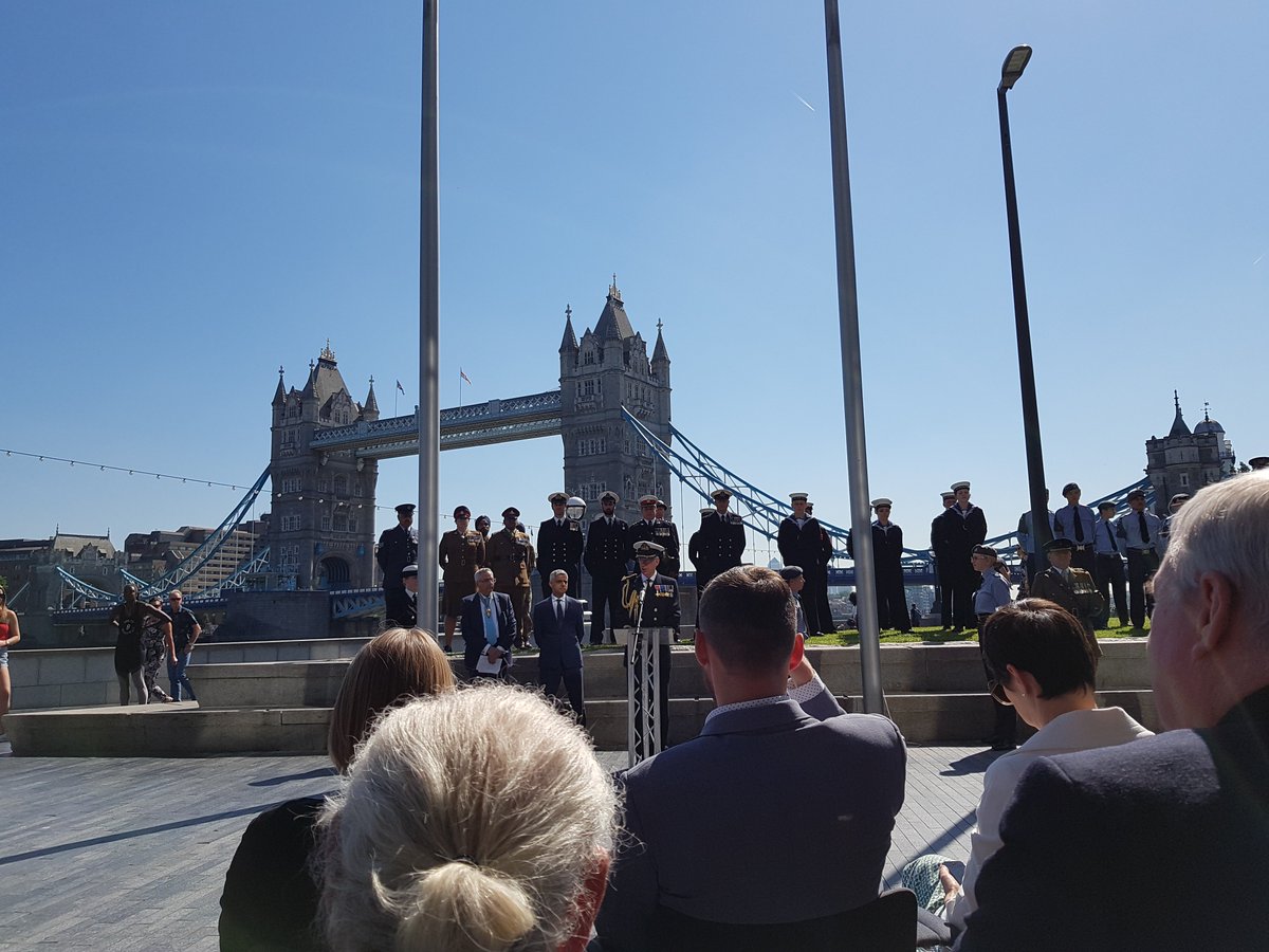 We're here at London City Hall today for the flag-raising ceremony. The #ArmedForcesDay flag will fly here for the rest of the week.