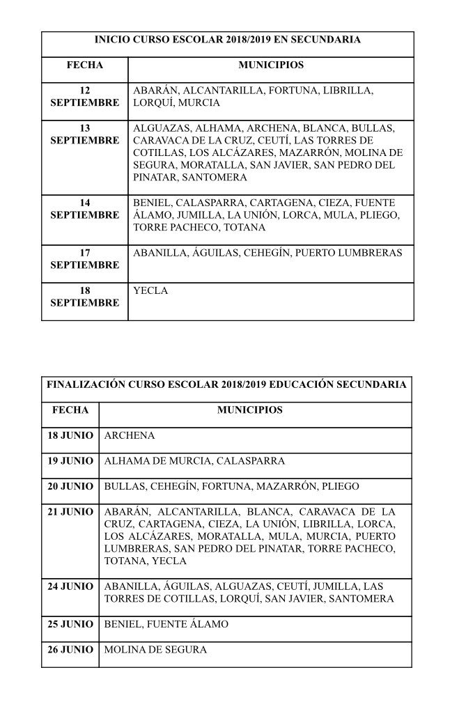 Educarm's tweet photo. 📆 La consejera @AdelaMCacha ha presentado hoy el calendario escolar. El próximo curso escolar comenzará en la Región de Murcia del 4 al 10 de septiembre. En el caso de los institutos el inicio de las clases será del 12 al 18 https://t.co/o3tCXFwuC0