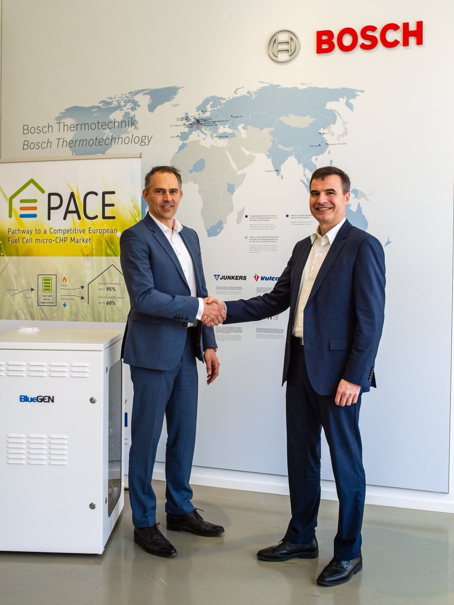 FCEN_EU's tweet image. #Solidpower has entered into a long-term partnership with #Bosch Thermotechnology. Their #Bluegen #fuelcell is going to be distributed by the Bosch brand #Buderus from the fourth quarter 2018 on. More information: 
solidpower.com/en/news/press-…