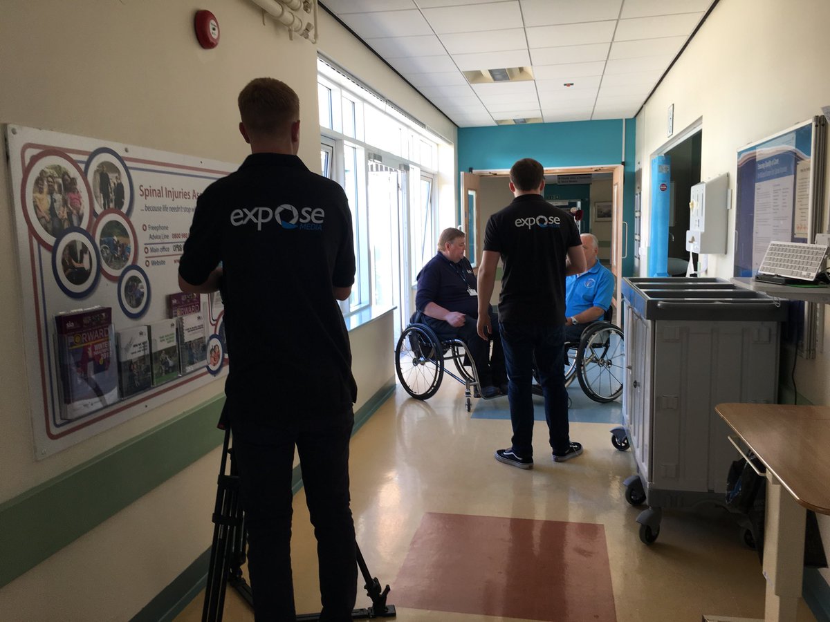 Megs_Nelson's tweet photo. Start of a great day filming for the SIA ⁦@spinalinjuries⁩  highlighting the invaluable work of Peer Support Officers with the guys from ⁦@ExposeMediaMK⁩ ⁦@brethertonsllp⁩ https://t.co/roUQHIswws