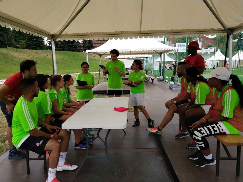 FundLifeInt's tweet photo. Coach Rhobs acts as a mediator at today's @FIFAcom Foundation Festival's Young Leader Programme - where she discussed the 3 rules of football3 with other festival delegates. #FootballforLife #DreamsinColour #WorldCup https://t.co/1vdiARSoC6