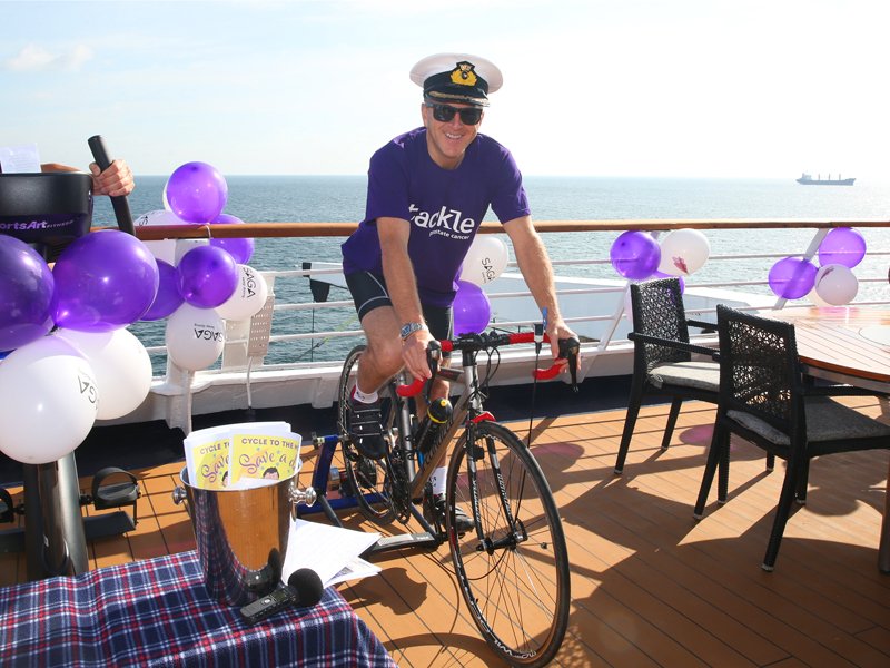 TackleProstate's tweet photo. Tackle is honoured to have the passengers + crew of the MV Saga Sapphire to join our #CycleToTheMoon campaign - as well as a verandah cycle ride on deck, they did a โbeat the shipโ ride by the Kiel Canal. Thank you! @SagaUK
#SagaSapphire #SagaCruise #SaveADad #1in8men #thankyou https://t.co/8wgAG0exHn