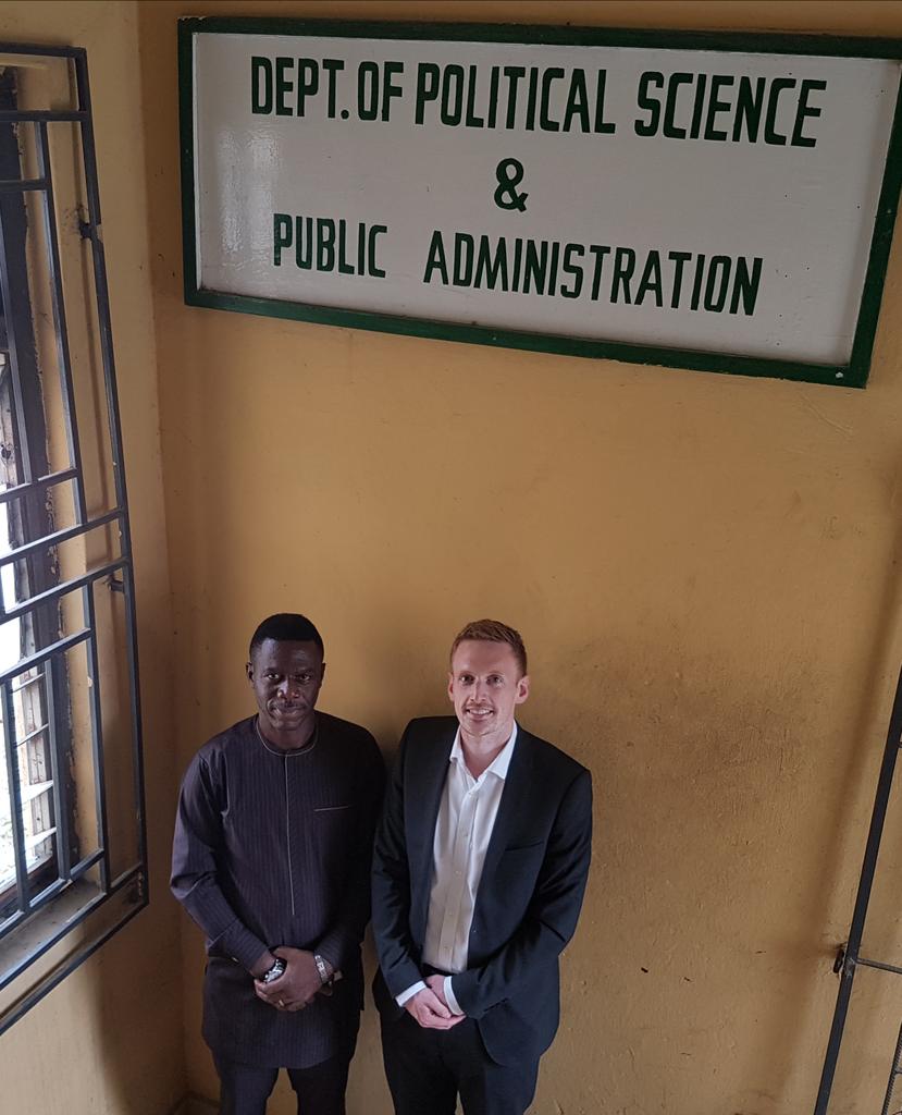 Great to meet and discuss Nigerian politics with Prof. Dode at @universityofuyo