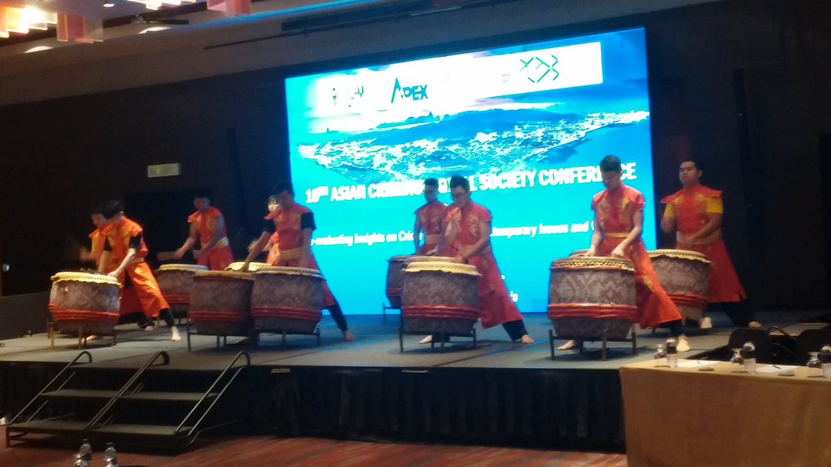 Now that's how to open a criminology conference! Some raucous Chinese drummers blow the roof off at the Asian Criminological Society here in Penang. @BSCBCU_18 take note