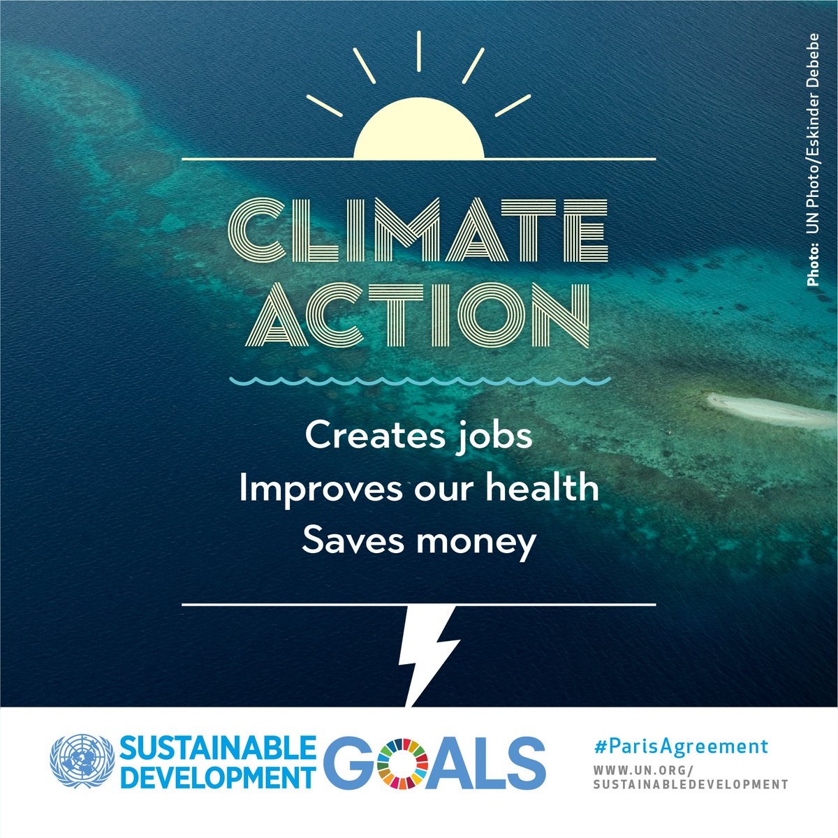 UNEP's tweet photo. #ClimateChange, conflict &amp; poverty are challenging countries’ efforts to achieve the #GlobalGoals - new @UN report.
#ClimateAction is more critical than ever. https://t.co/nDvscI7F0t https://t.co/EDdQq39OJg