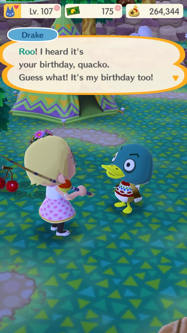 cybonk's tweet photo. birthday buddies 🎈☺️🎂🦆🎈#pocketcamp #animalcrossing https://t.co/ny1r0YRSBN
