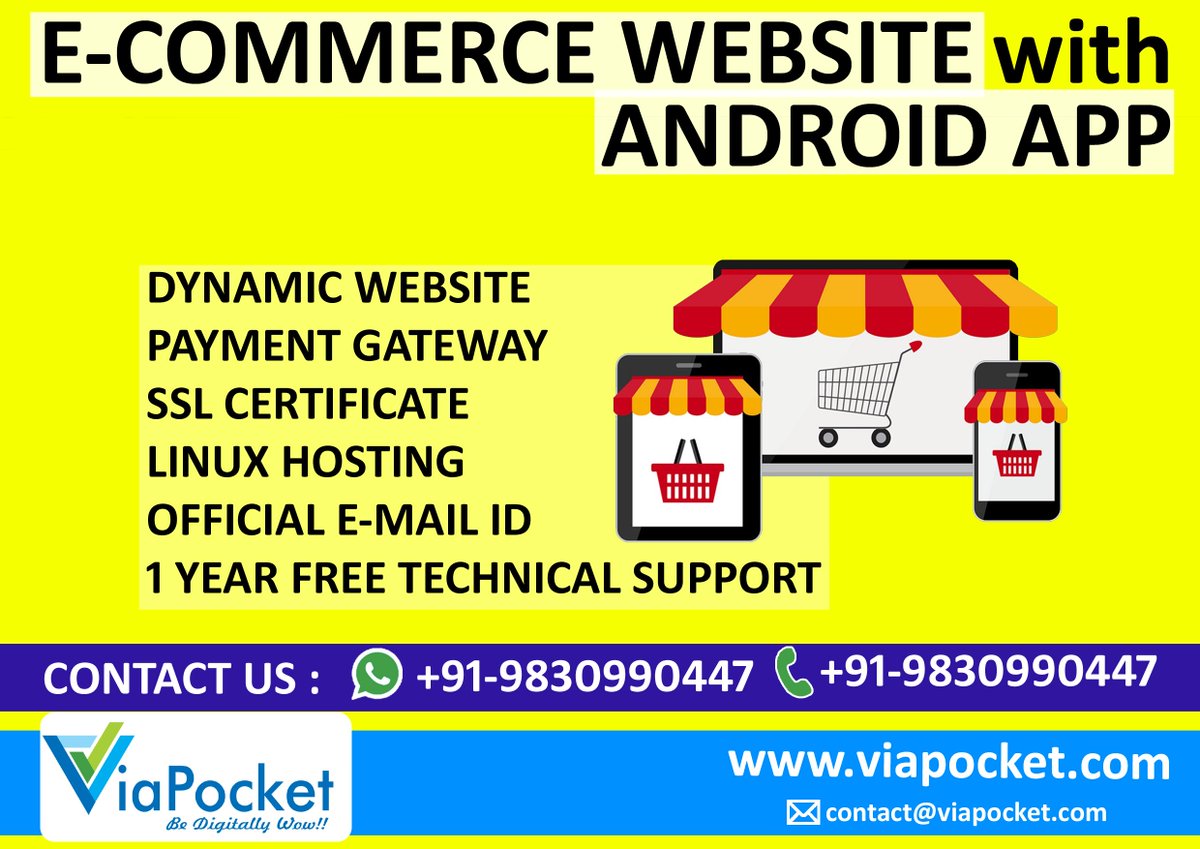 hieminddigital's tweet photo. @via_pocket offering #Ecommerce #Website + #Android_App
#Admin Panel integration for product uploading
#Web_Hosting for 1 Year
#SSL_Certificate
#Free #Payment_Gateway for Easy #money #transfer
1 Year full #Technical #support with a Dedicated person for your site
📞+91-9830990447 https://t.co/8dgrMJdSVb