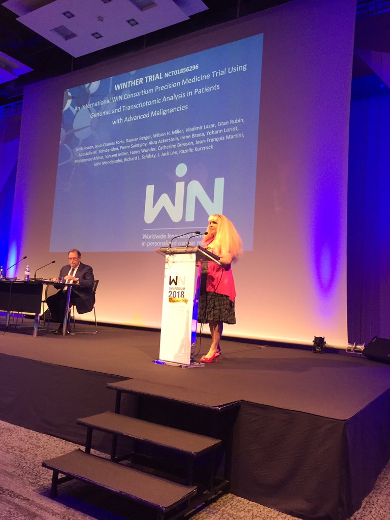Dr Razelle Kurzrock, UCSD, Head of WIN Clinical Trials presents the results of WIN's first proof of concept clinical trial, WINTHER #WINSYMP2018