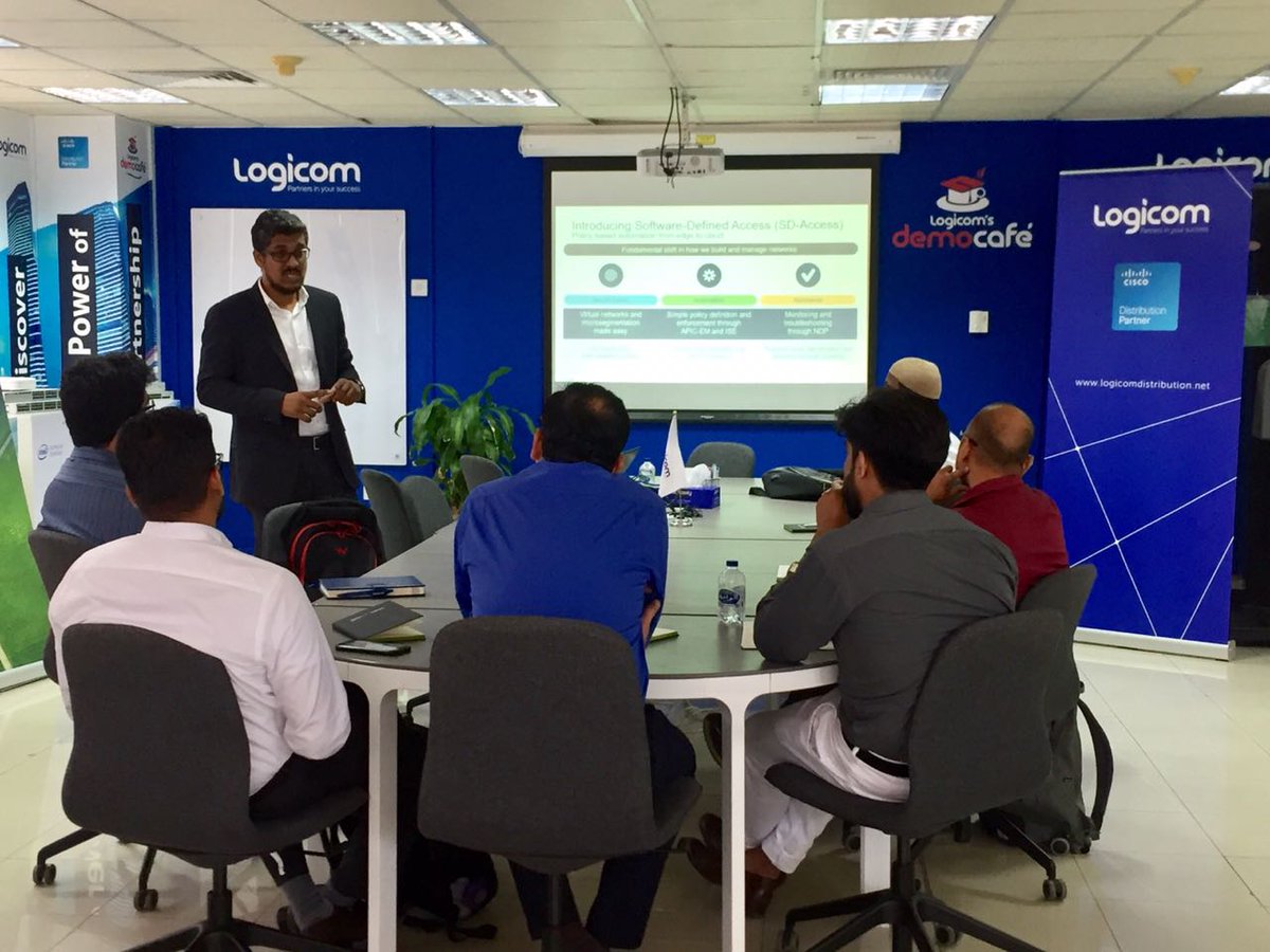 KatrinaPitogo's tweet image. Happening today: Snapshot of our @CiscoPartners demos at our #LogicomDemoCafe facilities!
@LogicomDisti present @CiscoDigital Cat9K and @CiscoServices to our partners. #LogicomDemoCafeDubai #DCCLOGICOMMEE18 #CiscoDCC18