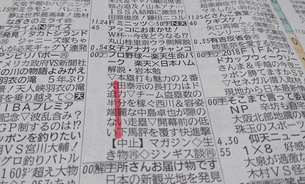 大迫半端ないって！あいつ野球の新聞のラテ欄にも登場するもんｗｗｗ