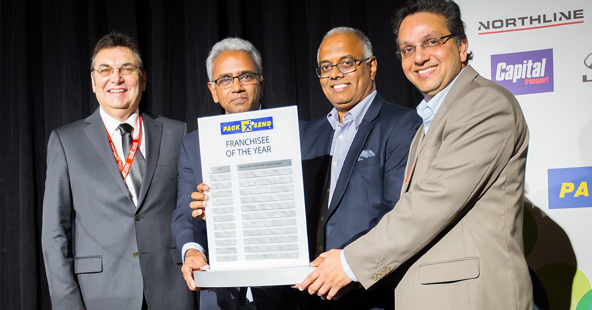PackSendAU's tweet photo. Commitment, perseverance and growth. What a great story from our 'three time' franchisee's Uday, Raman and Shankar. Read about their success with the PACK &amp; SEND Franchise System! https://t.co/pQyi58mUHY #packsend #franchising #blog https://t.co/y1LUHqTIBm