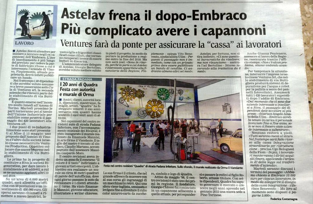 Mariaca04031872's tweet photo. #Astelav non si tira indietro, ma ci sono questioni burocratiche da risolvere: 
L area destinata a loro è della #Finpiemonte, si deve prima indire bando di vendita
#Ventures farà da ponte x dare la cassa a tutti i lavoratori #Embraco 
26 giugno Amma Torino https://t.co/xeFgd5y1H4