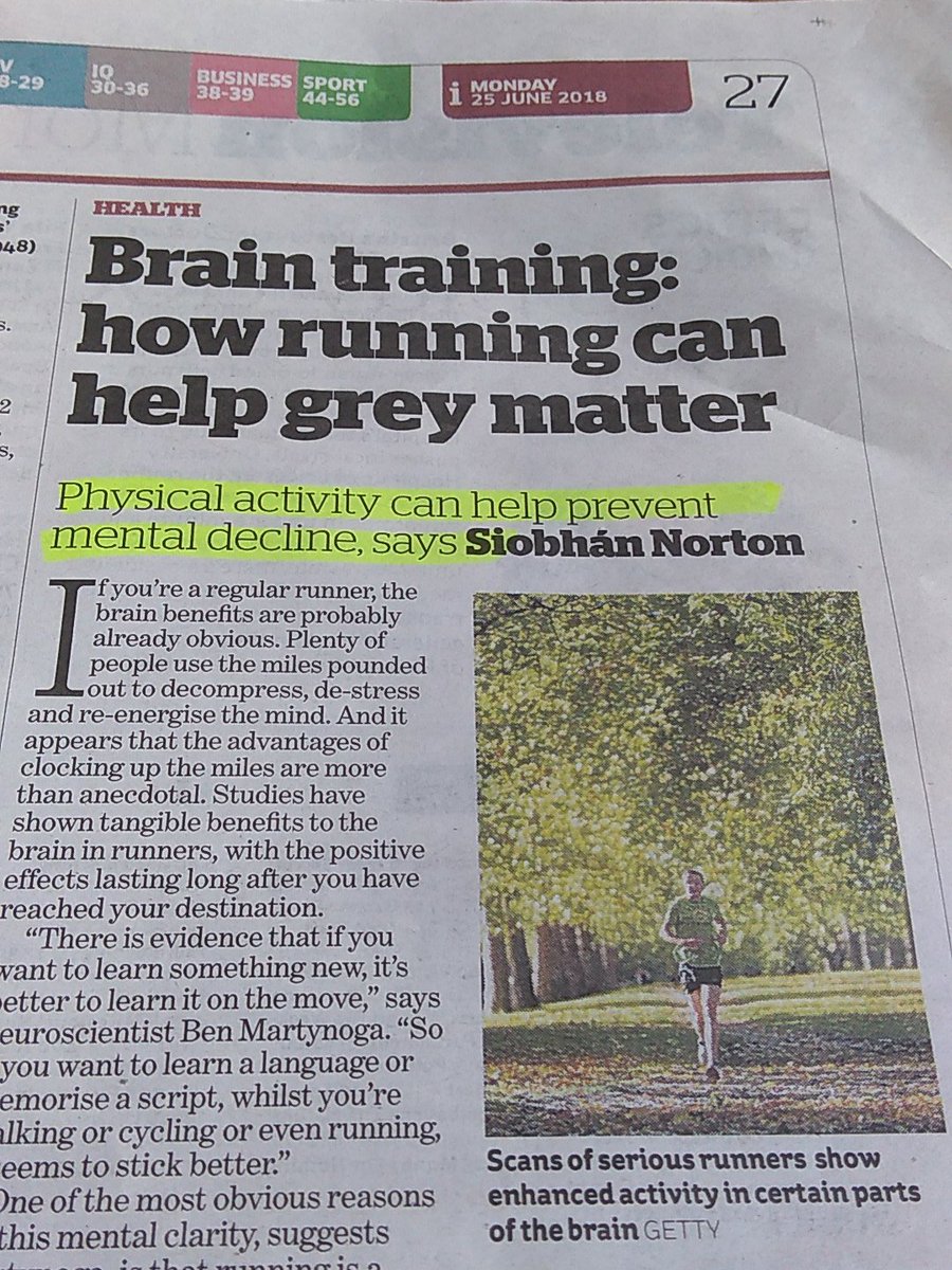 HealthPhysio's tweet image. Great article in the @theipaper today. Running:
☑️ Delays mental decline
☑️ Aids learning
☑️ Promotes muscle growth
☑️A powerful &apos;medicine&apos;

🏃🏃‍♀️👟🎽⛹️
#endPJparalysis #LoveActivity #ExerciseWorks