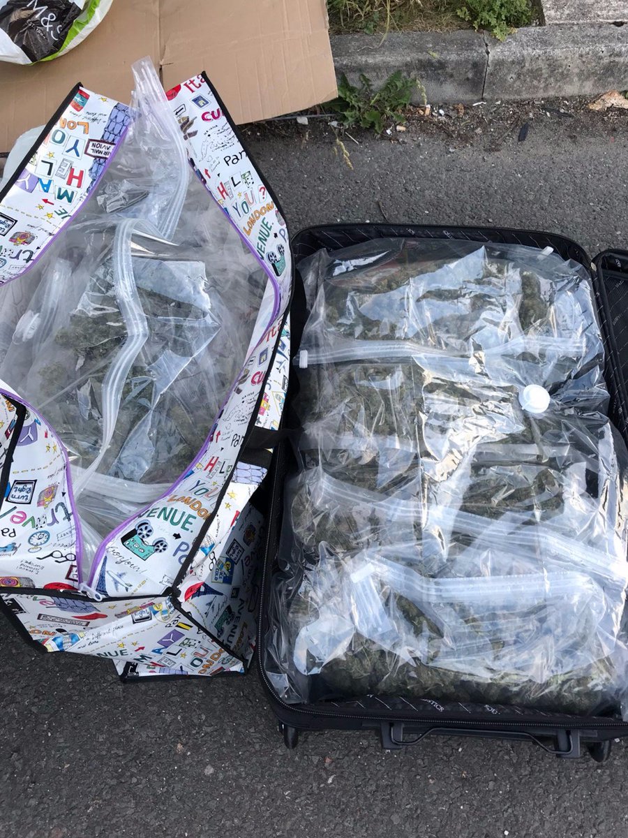 LancsPolDogUnit's tweet photo. One of our dog teams struck gold this weekend when they carried out a pro-active stop on a vehicle travelling on the M65. Approximately Β£70.000 worth of Cannabis was recovered. Both occupants now charged and remanded. #T5dogs #T5tacops https://t.co/DKgZKZMD1L