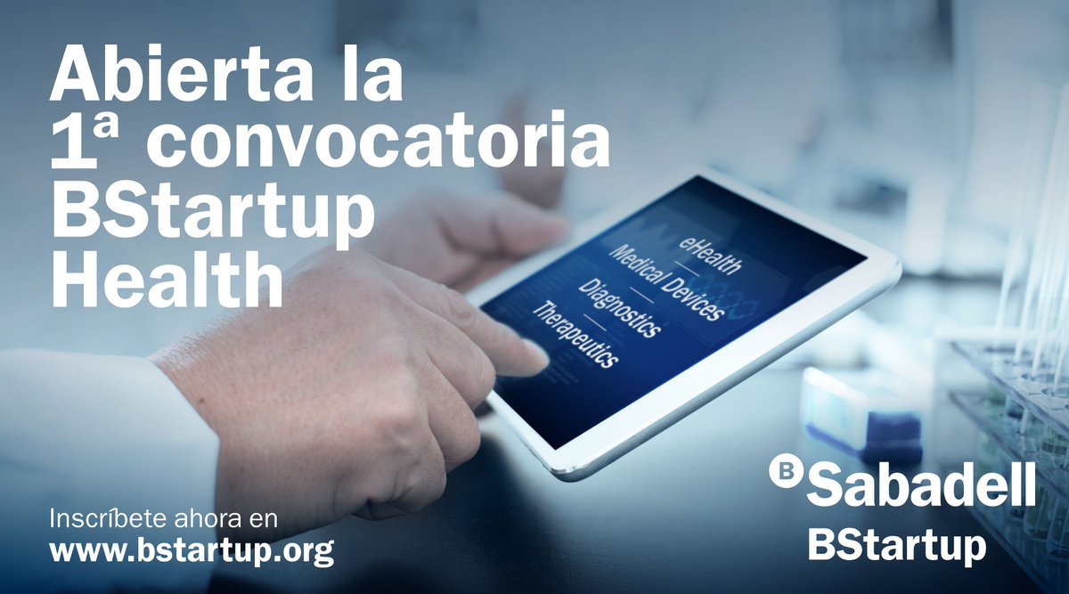 BStartup's tweet photo. ¡Ya está abierta la convocatoria #BStartupHealth! Si operas en #ehealth, medical devices, diagnóstico o therapeutics y estás en fase #seed o pre-seed, ¡inscríbete! https://t.co/HziqA6St8o https://t.co/bxTaci9yD7