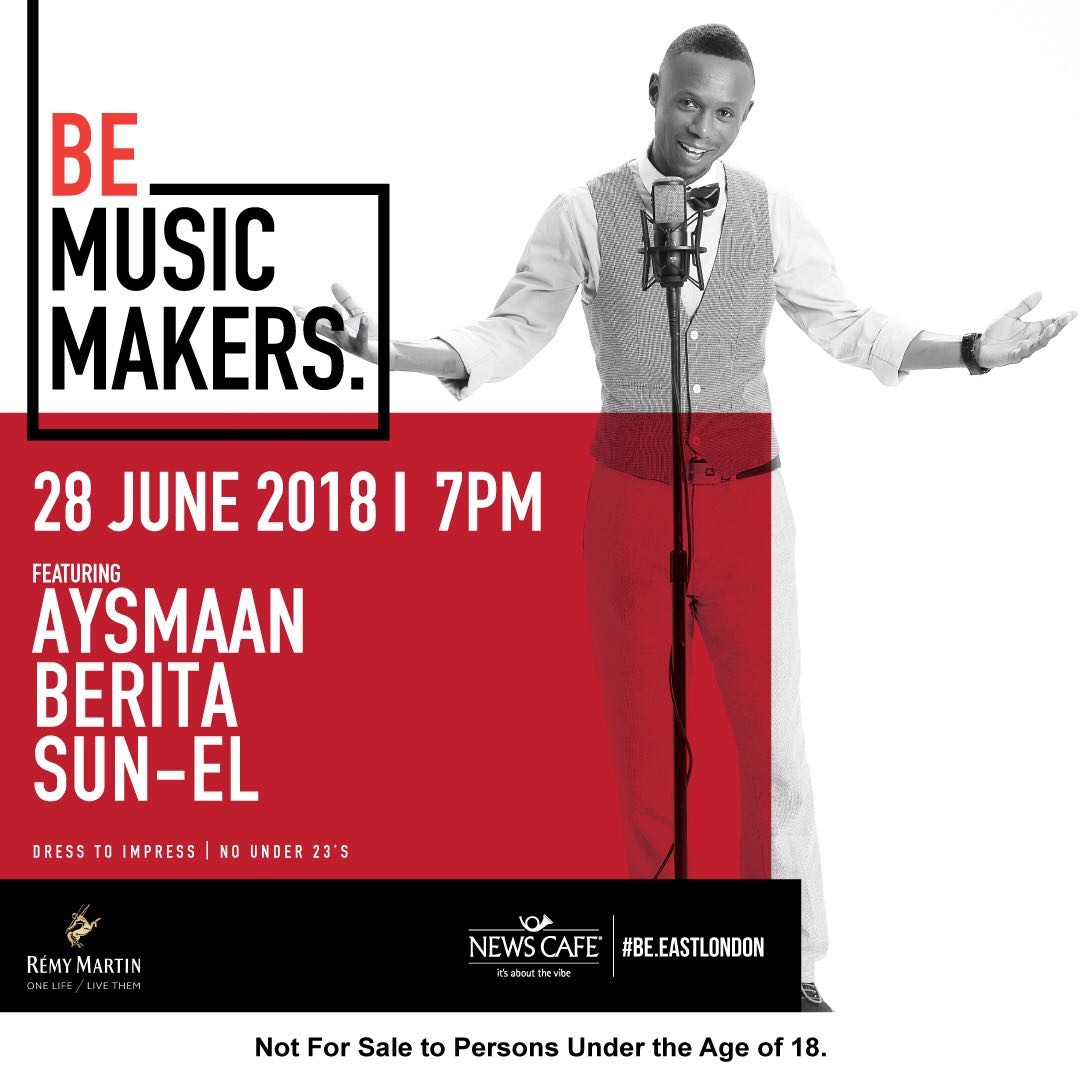 NewsCafe_EL's tweet photo. Aysmaan is here!!
 28 June 2018 - 7pm 
It's a Heels and Tie Event 👠👔
Dress to impress!! 👗🎩
Ladies get your best heels out to play! 👡
Gents bow ties, straight ties, black ties 👔dress to impress 

#BeMusicMakes #BeShakers 
#Aysmaan #WhatAboutYou #NewsCafeEL @Aysmaan https://t.co/Ne9UkNXcLB
