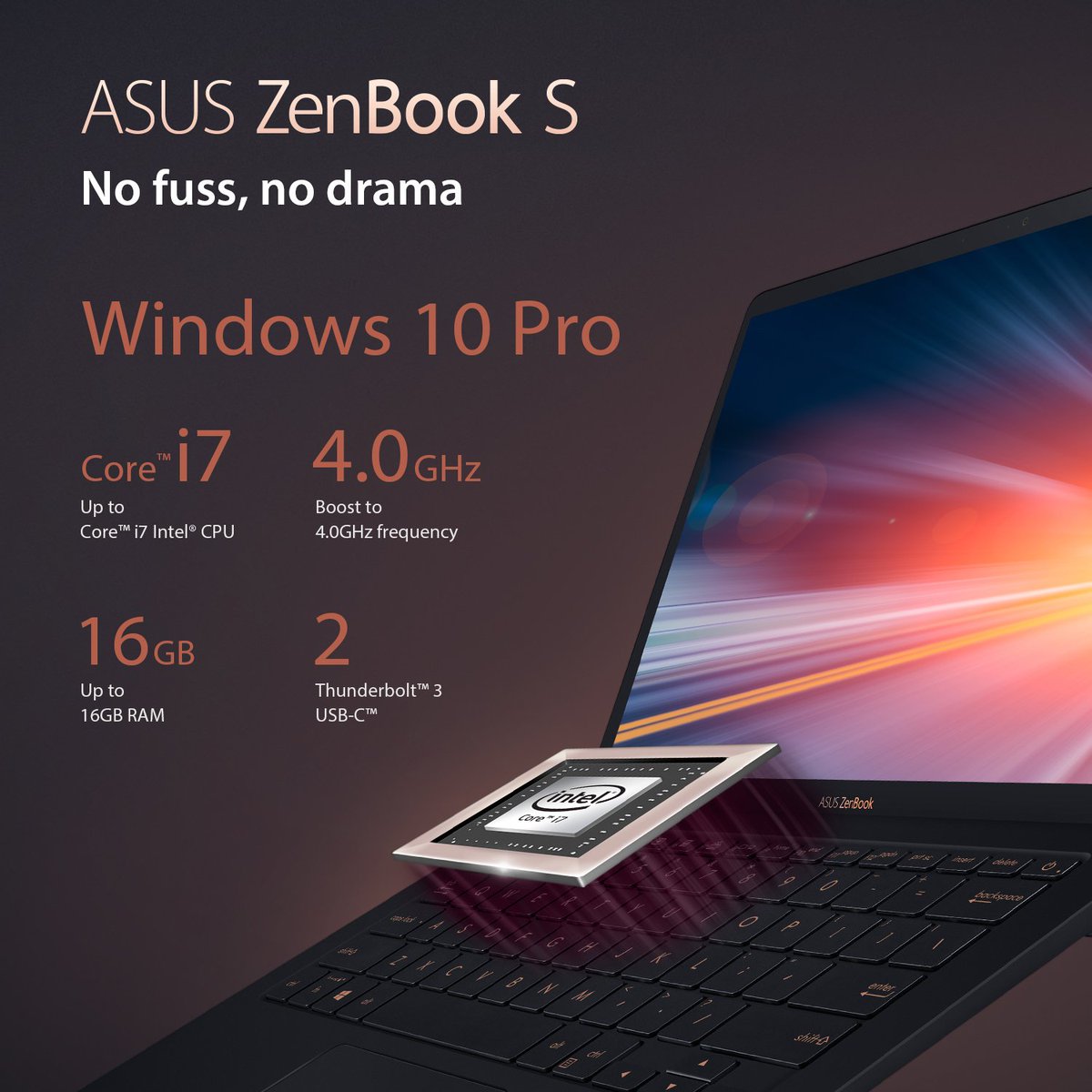 ASUS's tweet photo. Beauty in all angles. That's the #ZenBook S for you. Don't you think it's just stunning?  ✨ More deets here:  https://t.co/2T6a4p1SWP https://t.co/5WtJo3kQNA