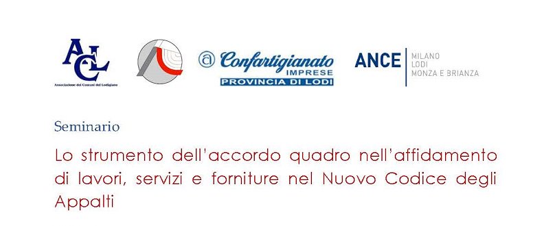 AnceMilano's tweet photo. #SaveTheDate 29 giugno a #Lodi seminario per approfondire il tema dello strumento dell’accordo quadro per l’affidamento di lavori, servizi e forniture,  come previsto dal Codice dei Contratti Pubblici. Iscriviti gratuitamente! https://t.co/SiELy1nuTc 4 #CFP Architetti https://t.co/3GHKRHhurZ