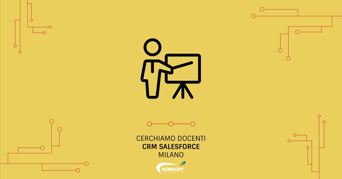 Consoftsrl's tweet image. Per la nostra sede di #Milano siamo alla ricerca di un un #docente #CRMSalesforce. Gli interessati possono inviare la #candidatura alla referente Patrizia Chiarin scrivendo all'indirizzo: p.chiarin@consoftinformatica.it
#lavoro #milanolavoro #offertadilavoro #job