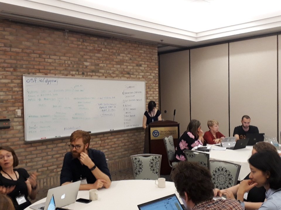 Getting some work done at the registration Hack-a-thon! #sips2018