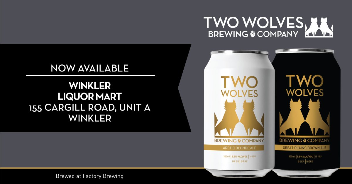 twowolvesbeer's tweet image. Two Wolves is now Available at Winkler Liquor Mart, 155 Cargill Road, Unit A, Winkler #twowolvesbeer #winklerliquormart