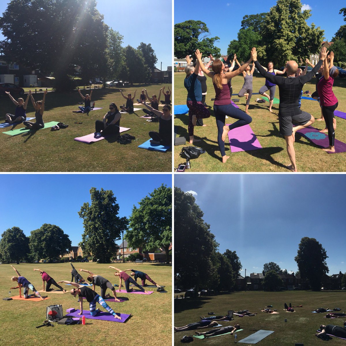 This wonderful group helped raise money for <a href="/yogagivesback/">Yoga Gives Back</a> last Friday. A beautiful summer #yoga flow, giving back to those that need more. #yogagivesback #summeryoga #InternationalYogaDay #Hersham #zoneinyoga
