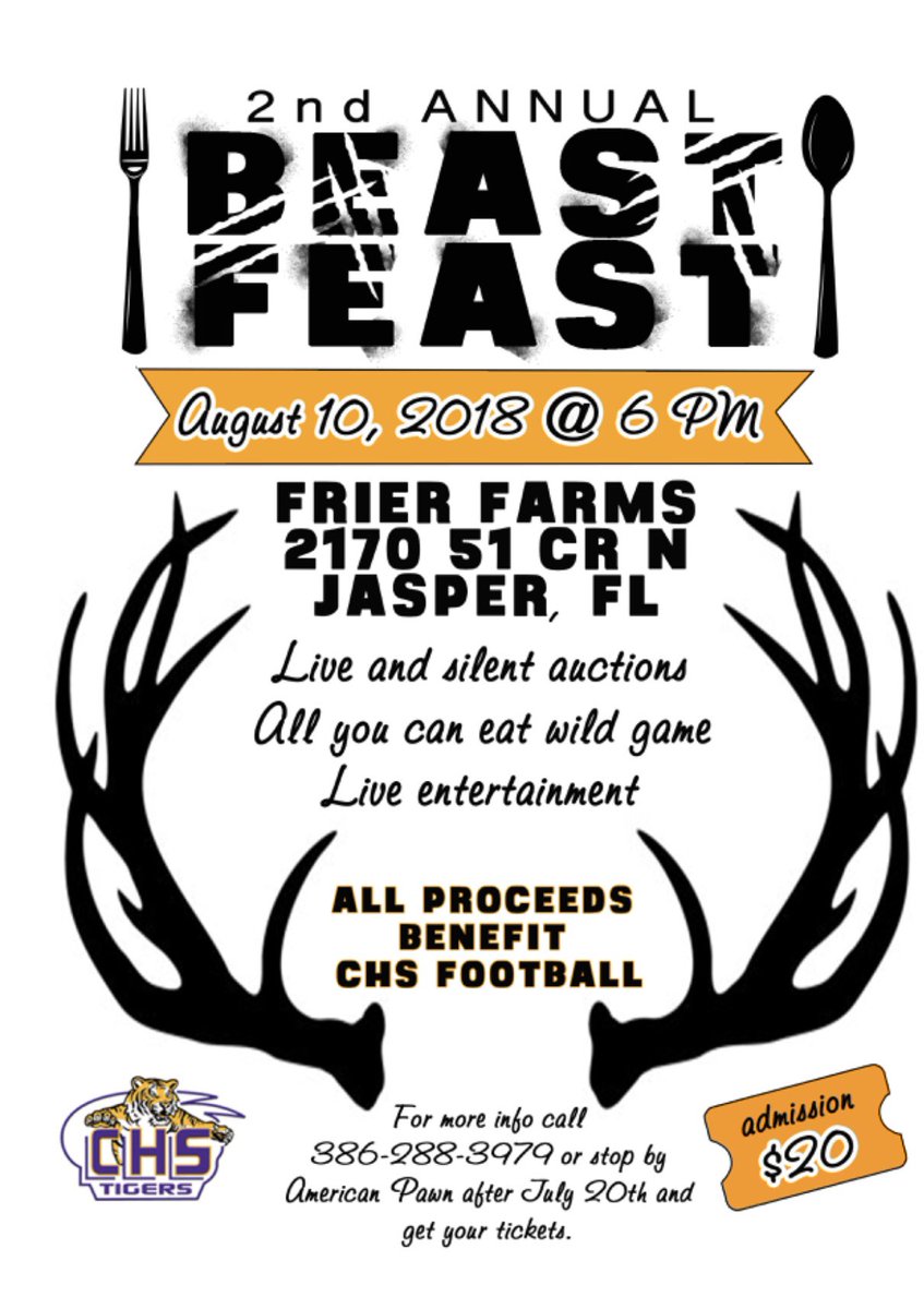 chs_qb's tweet photo. Our 2nd annual BEAST FEAST!!! Save the date!! Tickets go on sale soon and you will not want to miss this event!! https://t.co/QIxHAJkbvJ