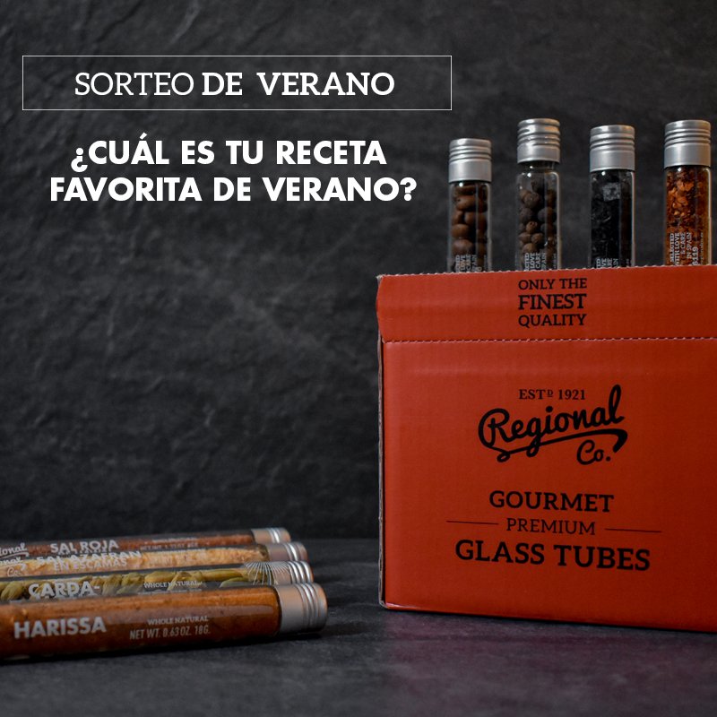 RegionalCo's tweet photo. 📣 SORTEO DE VERANO 📣... En #Instagram https://t.co/2Xz4dffo33 📌Participa ahora, sólo te llevará 1 minuto y GANA este impresionante pack de 8 tubos de las mejores #especias para que tus platos de verano sean de otro nivel... Sea cual sea tu destino 🚗🌞 https://t.co/ro3vYEh4c1