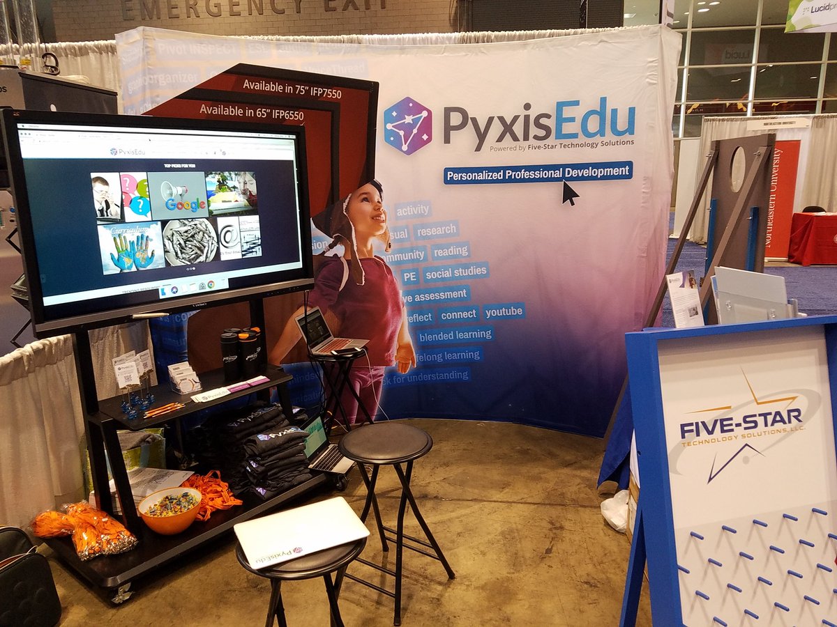 Exhibit hall is open at #ISTE18! Stop by Booth 2487 and check out @PyxisEdu. Play plinko. Tweet a selfie. Win an awesome shirt! Oh, and you will LOVE this super easy PD platform that rewards you with PGP/CRU for learning on YouTube and the web! #PyxisEDU #WeAreFiveStar