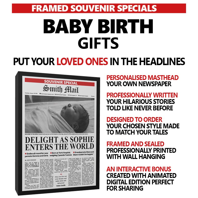 TheNewspaper_Co's tweet photo. 👶The birth of a baby is one of life's special moments - and we want to make it even more so.

📰 Create a keepsake for a lifetime by ordering one of our bespoke Baby Birth souvenir specials.

📲Find our more on Etsy at: https://t.co/VVoOlXuun8

#newbornbaby #babygift #baby https://t.co/XoGUUk9mND