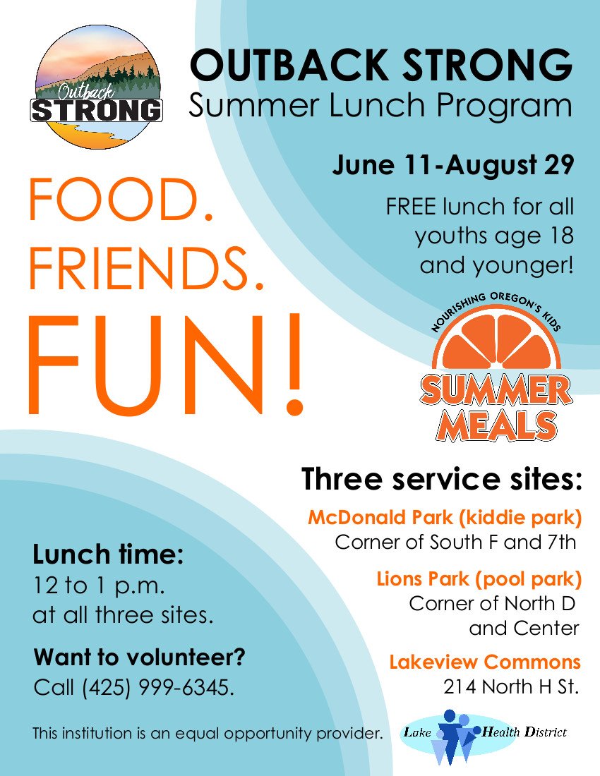 OutbackStrong's tweet photo. Good morning, #LakeCounty! It's another beautiful day, and the #OutbackStrong Summer Lunch Program is ready to serve lunch at three locations at noon. Come say hi and enjoy a delicious, nutritious lunch! https://t.co/jaTyLSZbPb