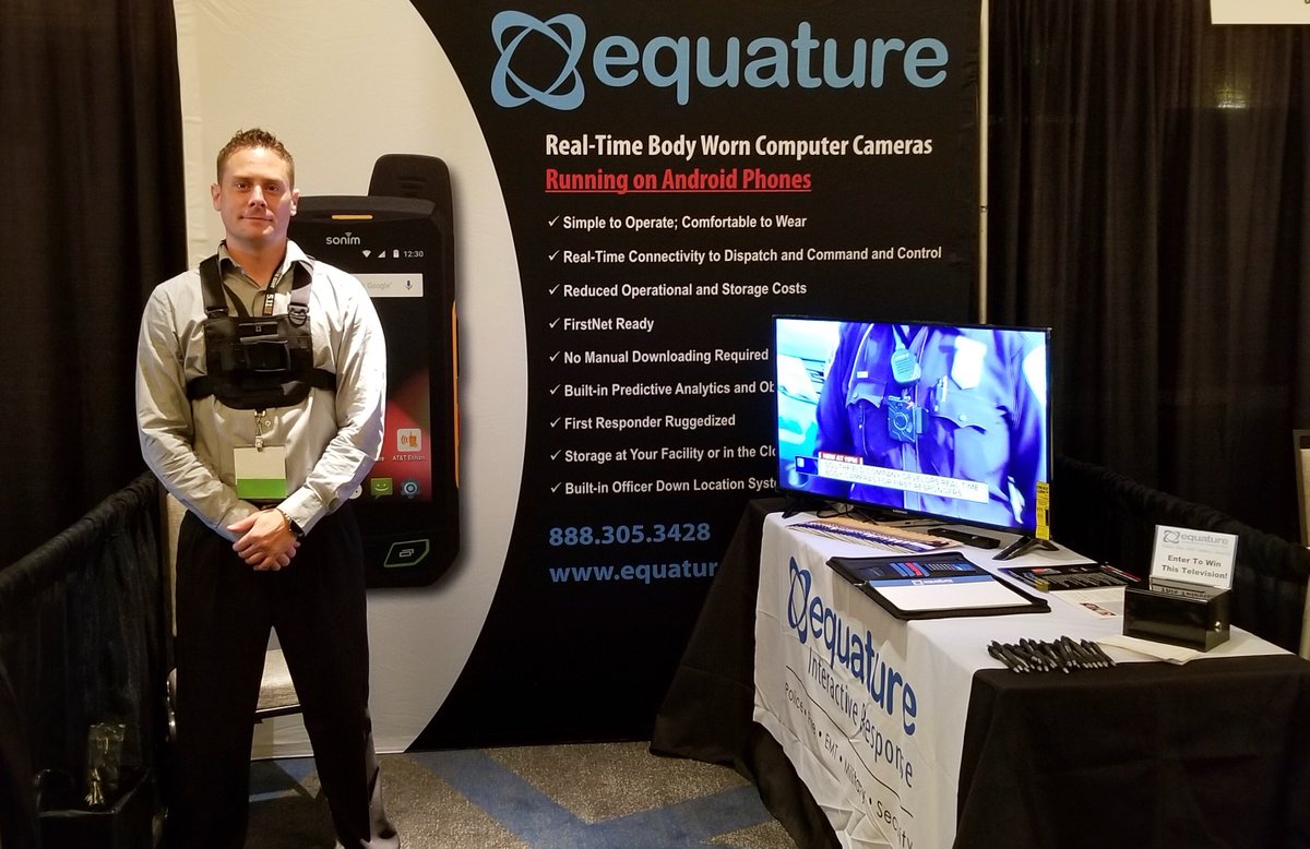Equature's tweet photo. Happy to be at the #Colorado #PoliceChief #Conference today. Stop by our booth and chat with our #PSAP Specialist about #InteractiveResponse and #RealTime #BodyWornCameras #911EmergencyResponse https://t.co/o11OxCUYaq