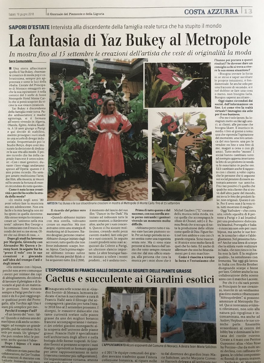 Sara_Counts's tweet photo. Per tutta l’estate al #MetropoleHotel di #Monaco si può scoprire l’arte pop e coloratissima di Yaz Bukey 💕🌺🌹🌿 #yazbukey 👄👁💋💄#Montecarlo @MetropoleMonaco potete leggere la mia intervista qui👇🏻@ilgiornale https://t.co/AyIWWW0VsW