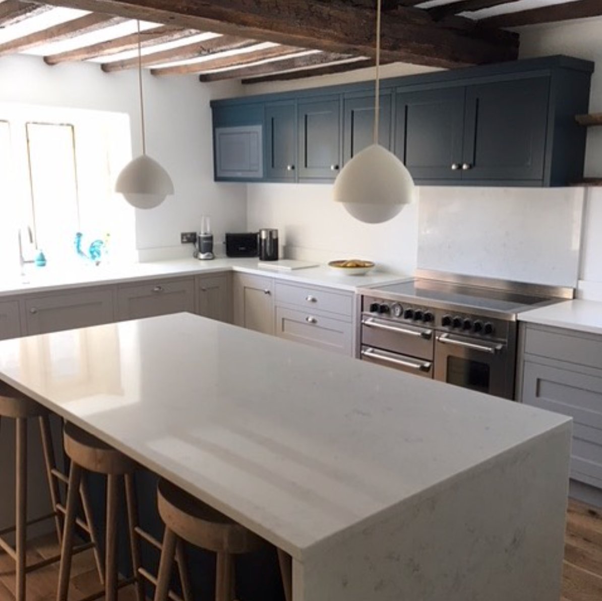 BornOfWood's tweet photo. A beautiful completed kitchen project from last week. Shaker style cabinetry is eternally popular due to its adaptability &amp; universal appeal. Here it fits beautifully into a stunning Yorkshire barn conversion. https://t.co/OSkPXTsswQ