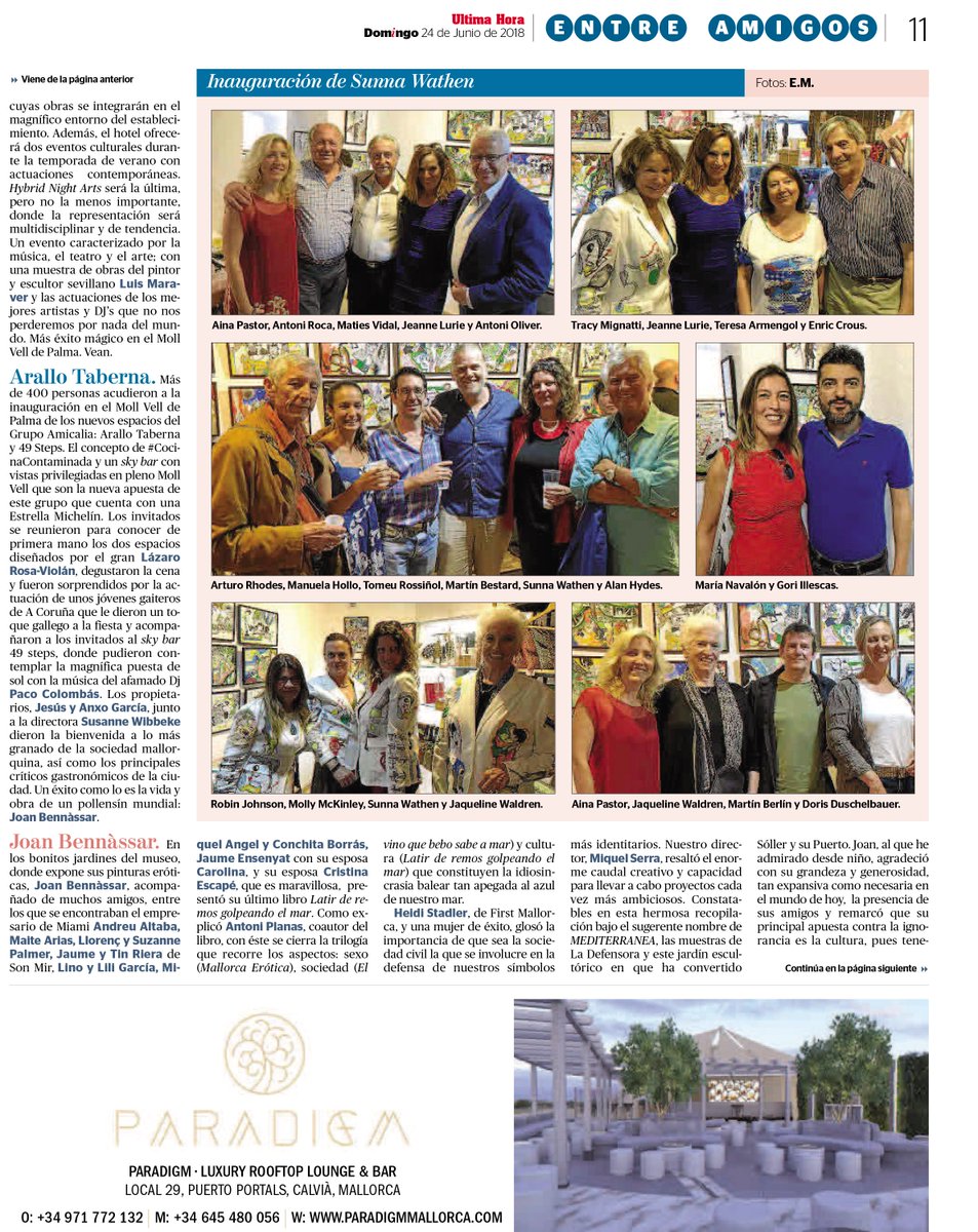49StepsMallorca's tweet photo. 🗞️🔊 ¡Salimos en prensa! Han hablado de nosotros y de la inauguración de @AralloTaberna en #Mallorca ➡️ @UHmallorca @MM_Mallorca y @diariomallorca ¡Gracias! #49Steps #Skybar #Palma https://t.co/1RnA2T9zbK