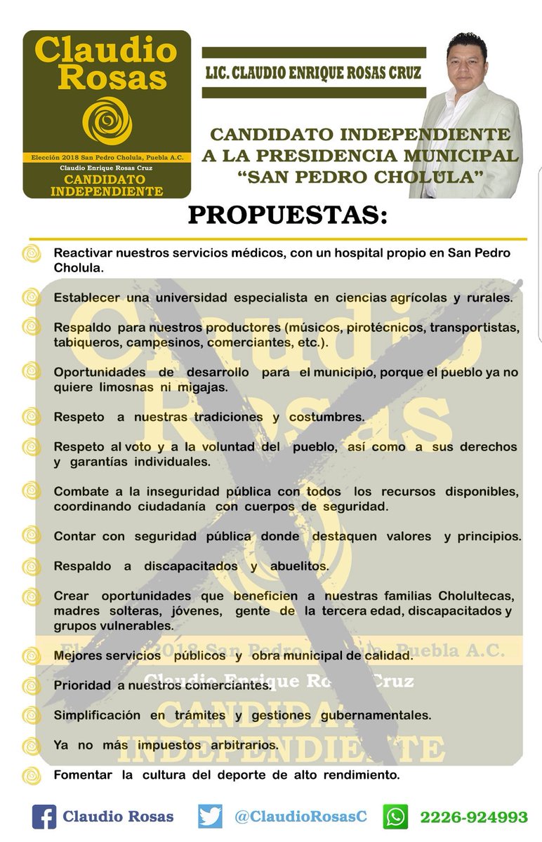 ClaudioRosasC's tweet photo. Vota por Claudio Rosas 

Esté 1 de Julio 

El cambio verdadero está en tus manos.

#poruncholulalibreeindependiente 
#claudiorosaspresidente https://t.co/Yq8h1x2pEf