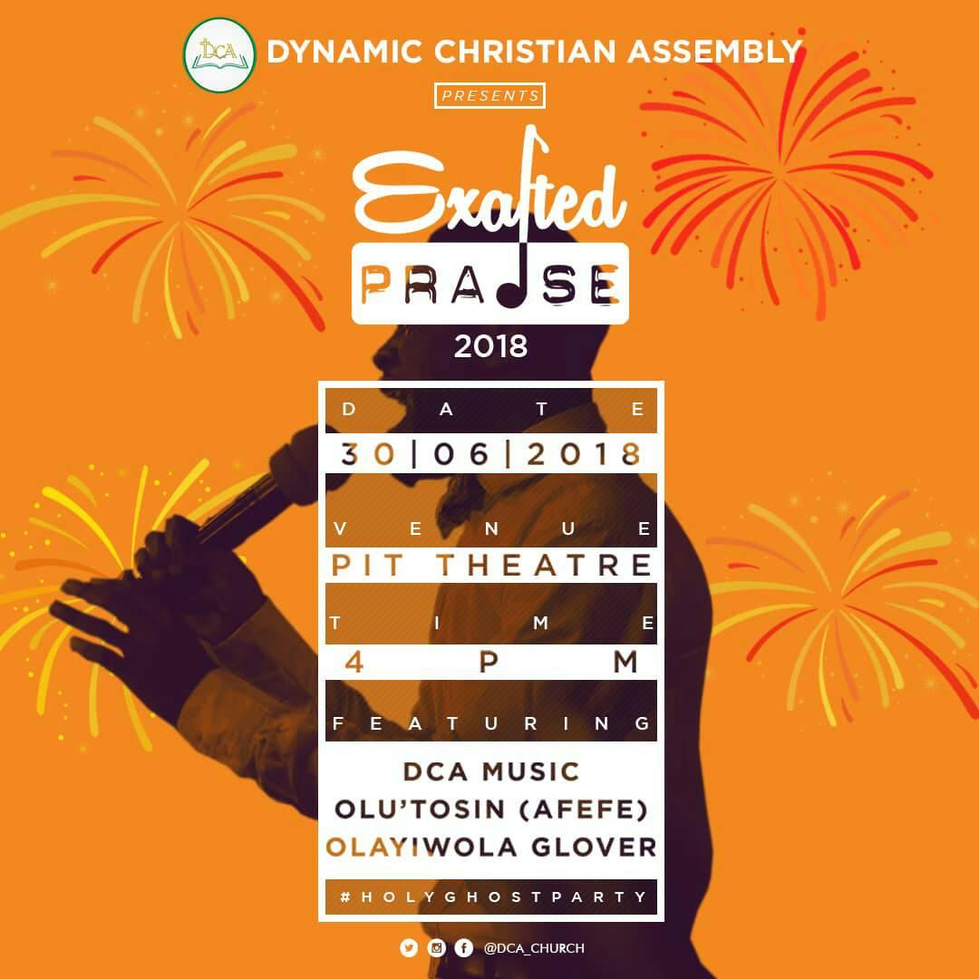 VictorOniyelu's tweet photo. You are all invited
2018 Exalted Praise
Sat. 30/06/2018
4pm
Pit theatre, #OAU 
#exaltedpraise #holyghostparty #DCA https://t.co/w56eZU0vuj