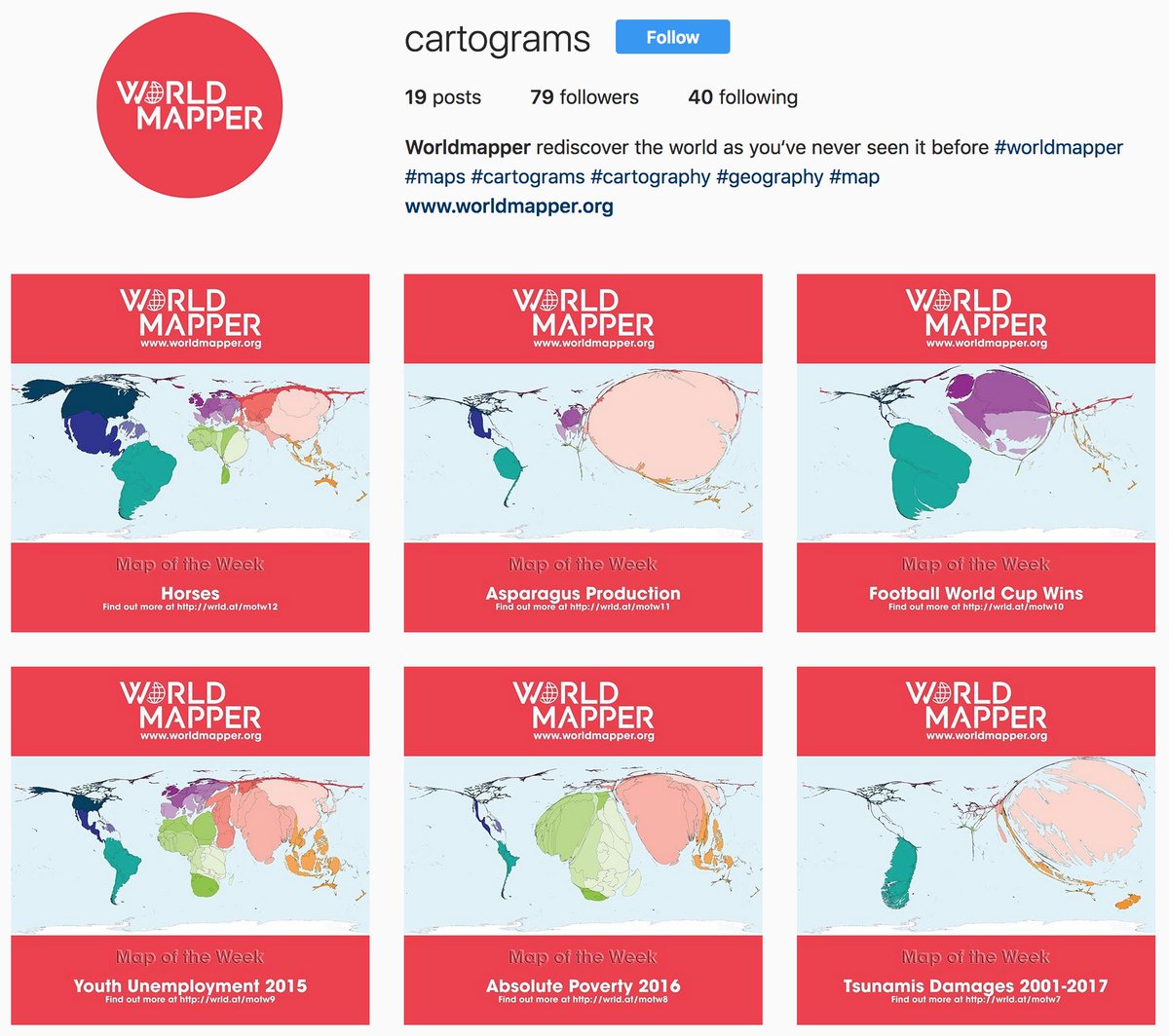 worldmapper's tweet photo. The #Worldmapper Map of the Week is also featured on our new @instagram map gallery. Follow us for your weekly dose of maps: https://t.co/eaWgNsdm9Z #MotW #maps #cartograms #cartography #mapping #instagram #mapsofinstagram https://t.co/XO0QMHoy7V