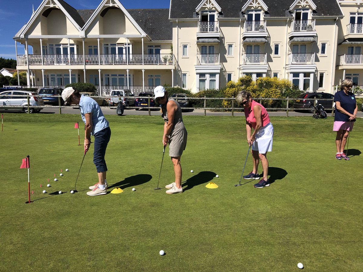 AlexMollin's tweet photo. A stunning sunny day @RoyalJersey for ladies coffee morning. A fun filled hour of putting games &amp; challenges highlighting the importance of distance, direction and green reading! #Putting #WeLoveGolf #ThePGA #TeeBirds https://t.co/O2tYhRxkcI