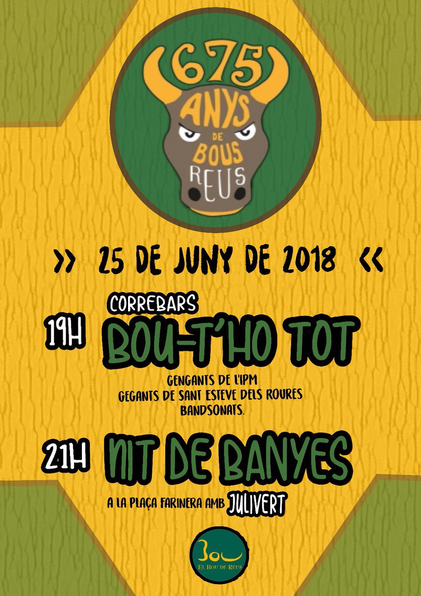 ReusFestaMajor's tweet photo. El correbars del @elboudereus estrena nom! No us perdeu els actes d’aquesta tarda! #SantPere2018 #FestaMajorReus https://t.co/7RNK274saH